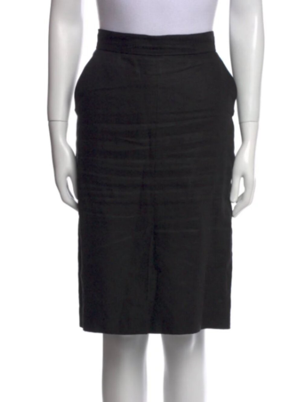 Max Mara Skirt Womens L 10 Puro Lino Linen Black Straight Lined Capsule Italy